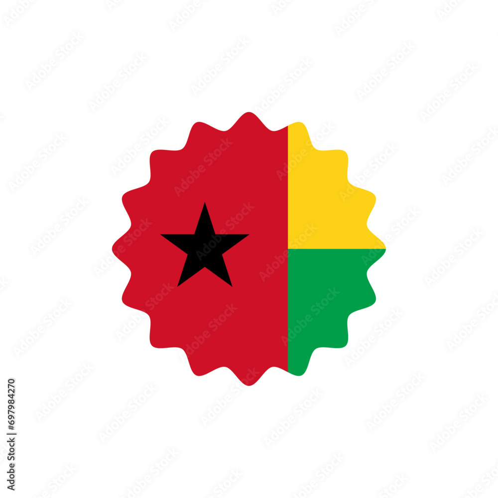 Guinea Bissau flag vector label badge