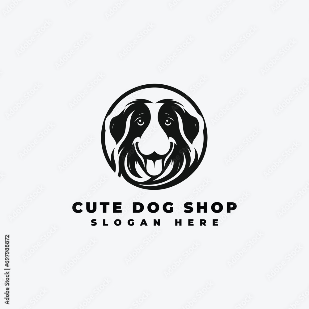 Dog shop logo design, with simple style, suitable for dog shops Dog shop logo design, with simple style, suitable for dog shops