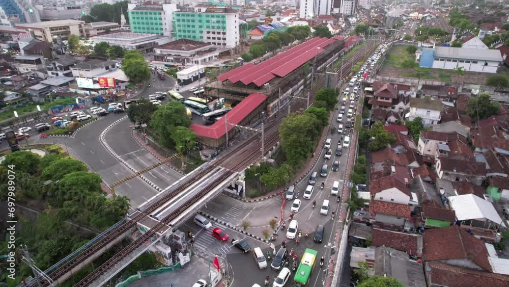 Malioboro Yogyakarta street view from above is a landmark of Yogyakarta Indonesia Toursim Malioboro Yogyakarta street view from above is a landmark of Yogyakarta Indonesia Toursim