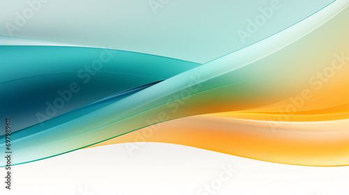 a blue yellow green and orange abstract background with curves