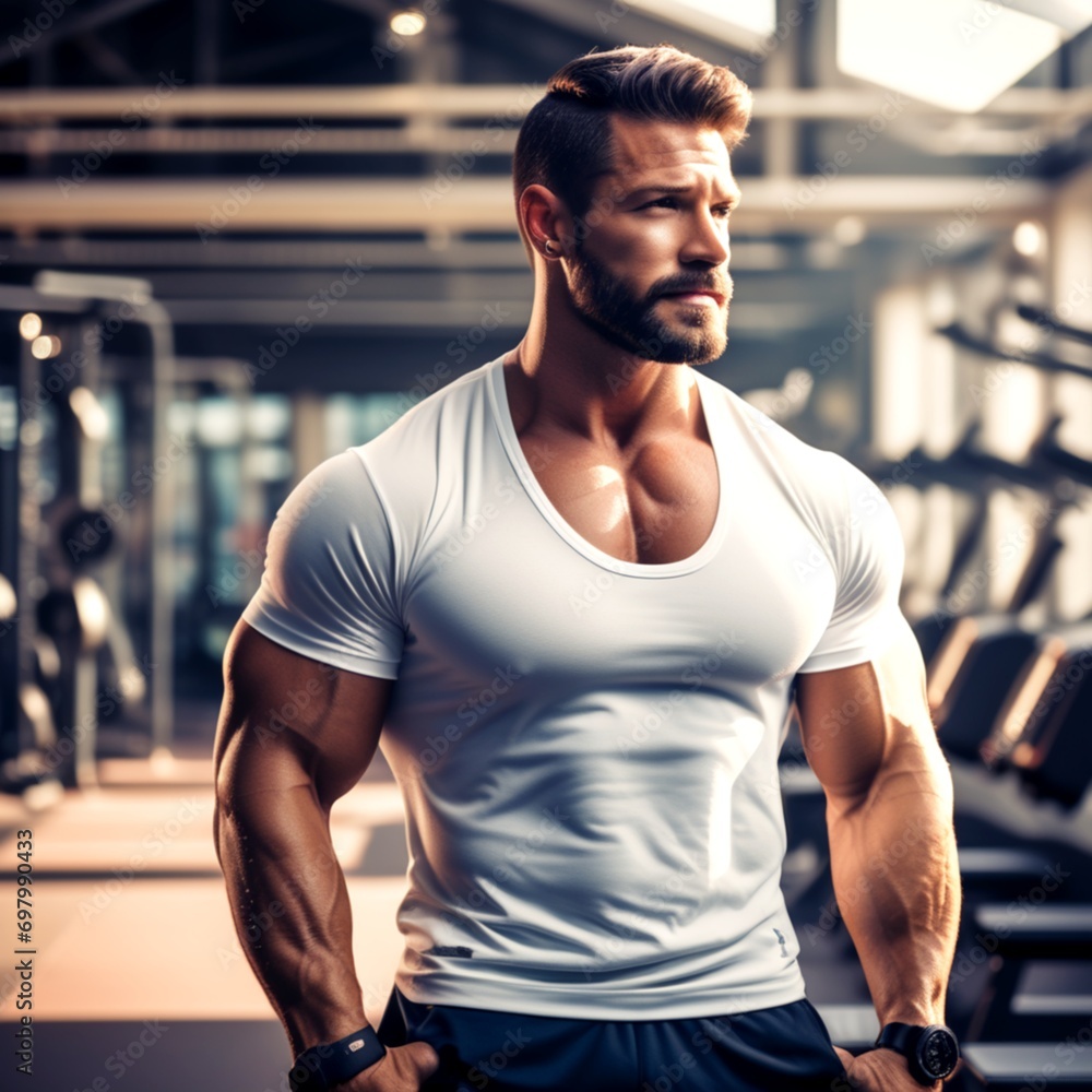portrait of a personal trainer in gym portrait of a personal trainer in gym