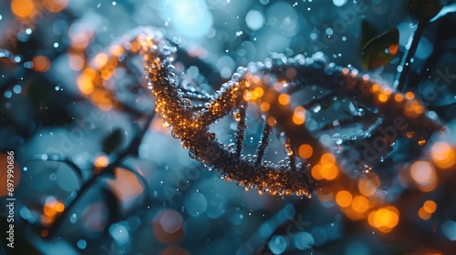 Abstract background with a double helix DNA