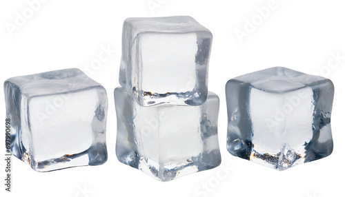 Ice cubes - isolated on transparent background