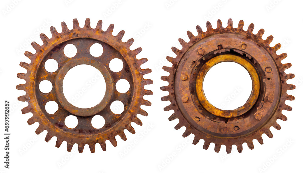 rusty old cog wheels - isolated rusty old cog wheels - isolated