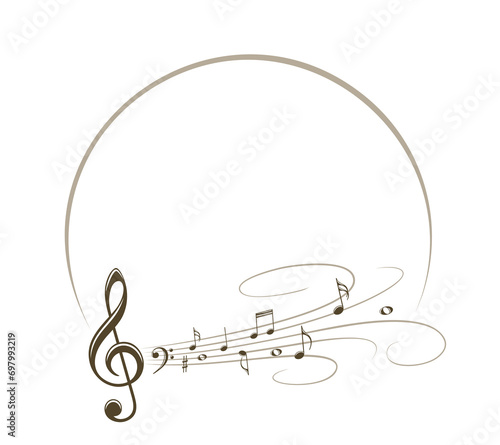 Frame with stylized musical notes.
