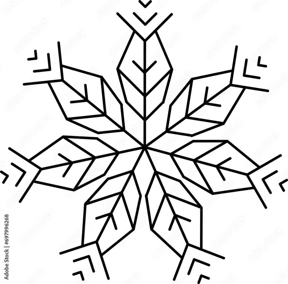 Obraz premium Christmas snowflake icon illustration
