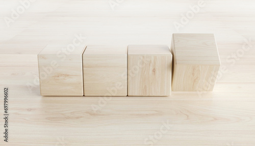 Wooden mockup  Cubes made of wood  generally used in New Year s images