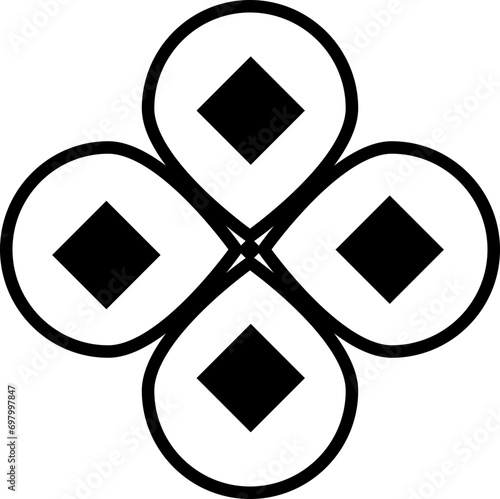 Canvas Print Chinese coin element vector