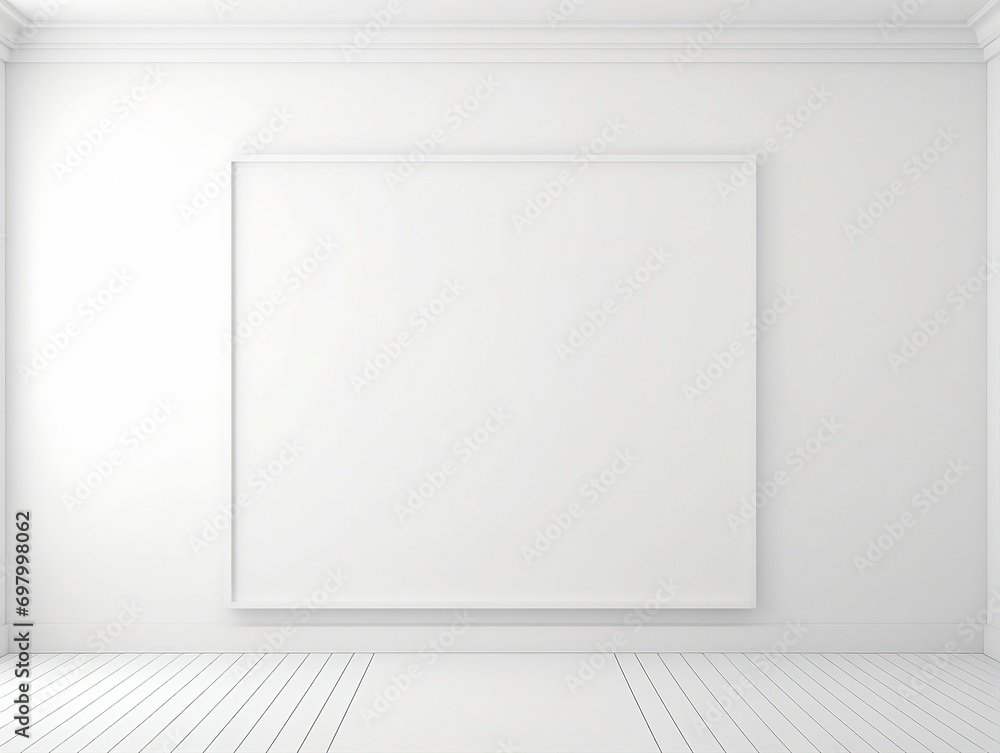 3d render blank white Gallery wall mockup interior generative ai 3d render blank white Gallery wall mockup interior generative ai