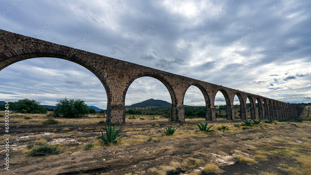 Aqueduct of Padre Tembleque, a world heritage site in Zempoala, Mexico