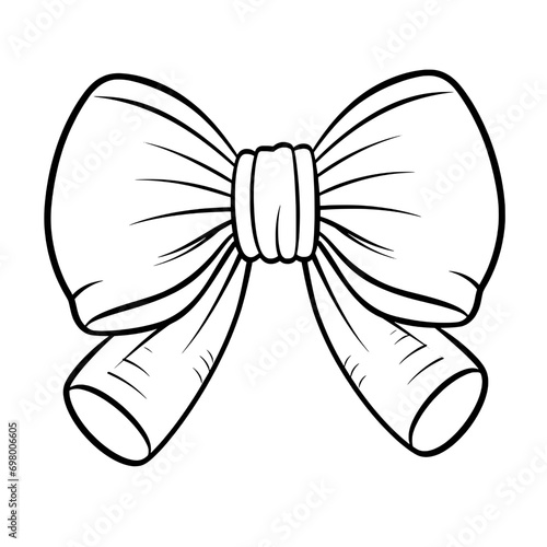 outline illustration of bow for coloring page