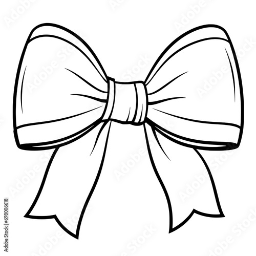 outline illustration of bow for coloring page