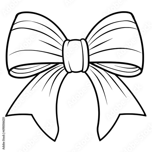 outline illustration of bow for coloring page
