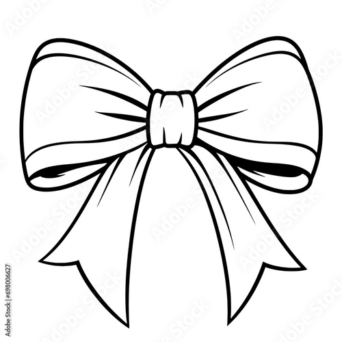 outline illustration of bow for coloring page