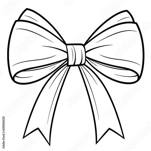 outline illustration of bow for coloring page