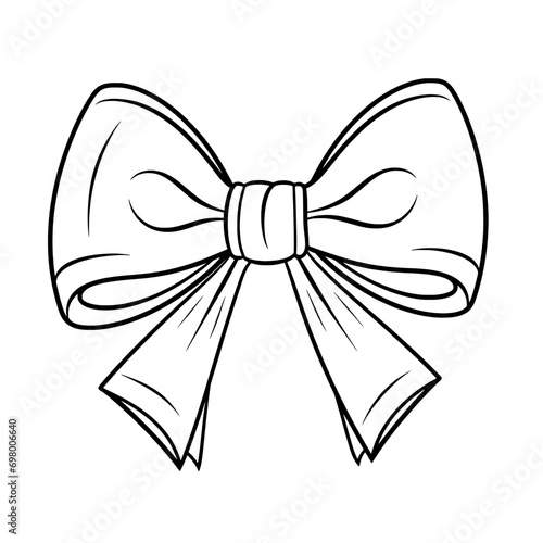 outline illustration of bow for coloring page