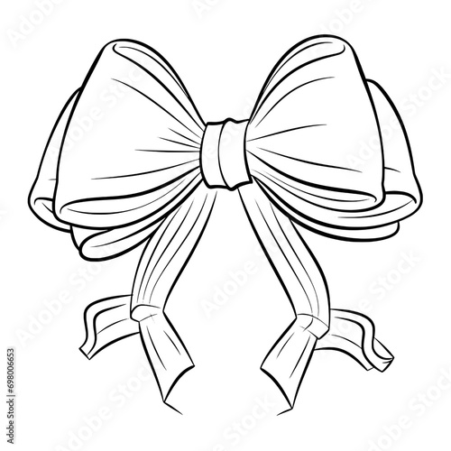 outline illustration of bow for coloring page