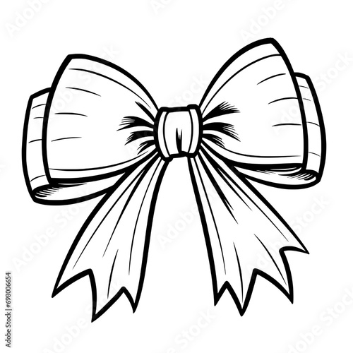 outline illustration of bow for coloring page