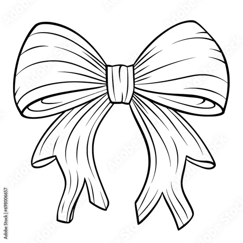 outline illustration of bow for coloring page