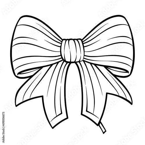outline illustration of bow for coloring page