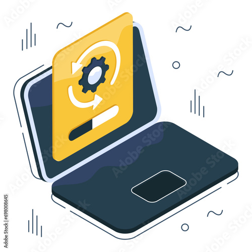 A premium download icon of system update 

