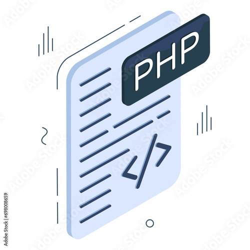 Trendy design icon of php file 


