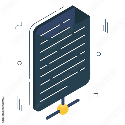 A isometric design icon of network file 

