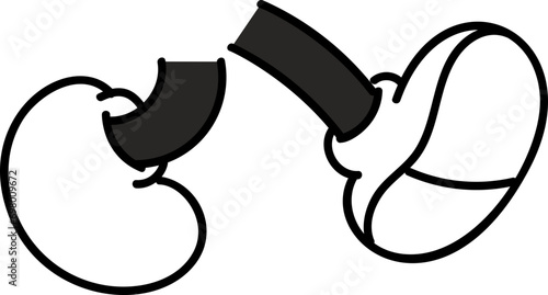 Comic leg with shoes element