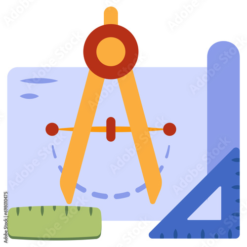 A unique design icon of drafting 

