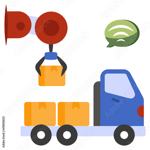 Editable design icon of cargo loading 

