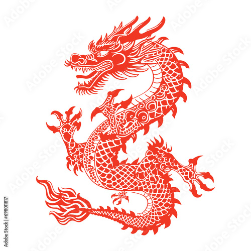 Chinese dragon on white background