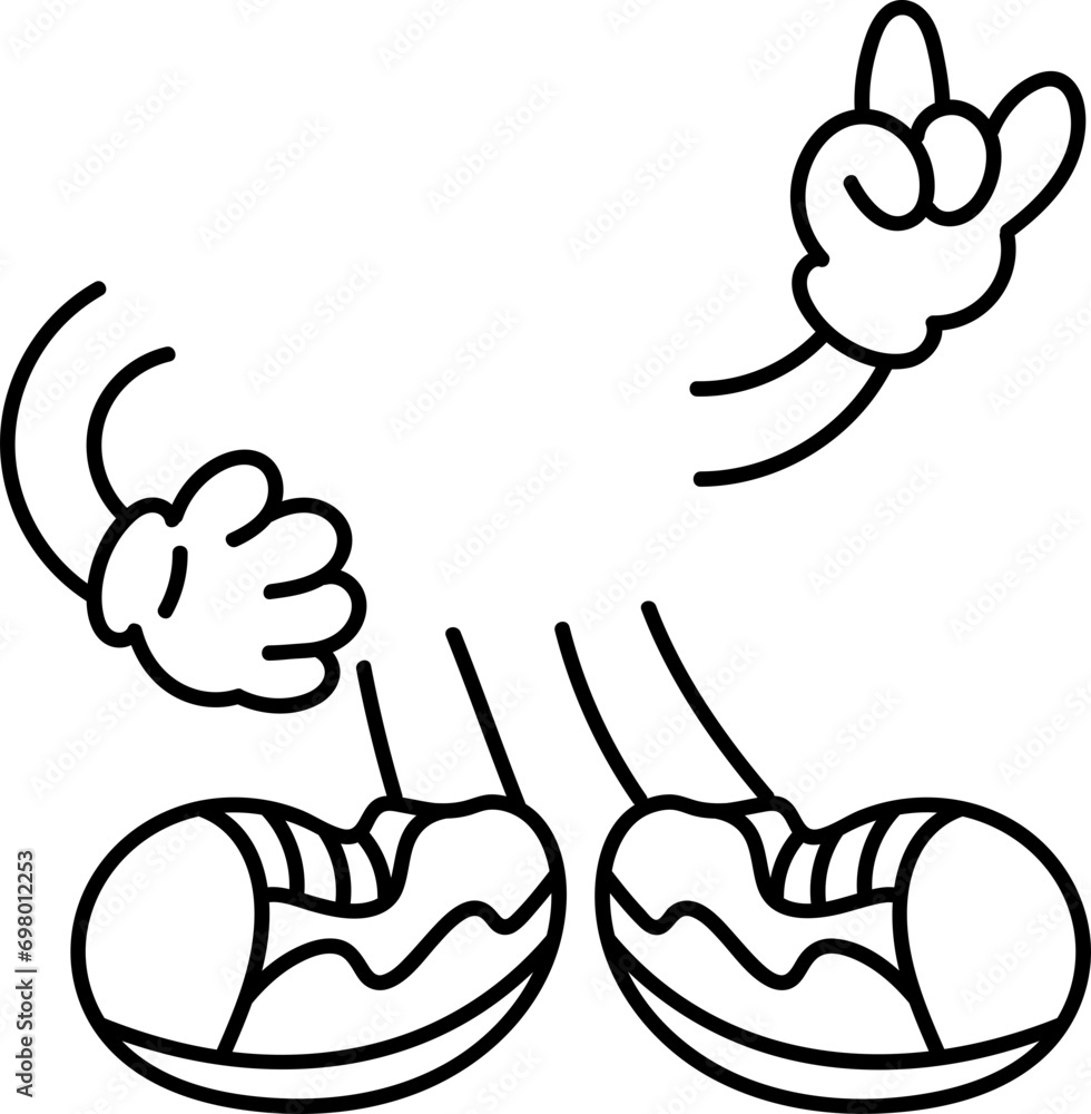 Fototapeta premium Comic arm and leg element vector