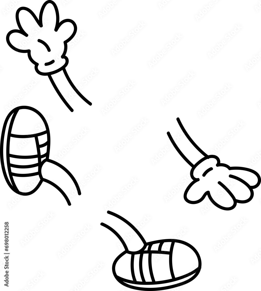 Comic arm and leg element vector Comic arm and leg element vector