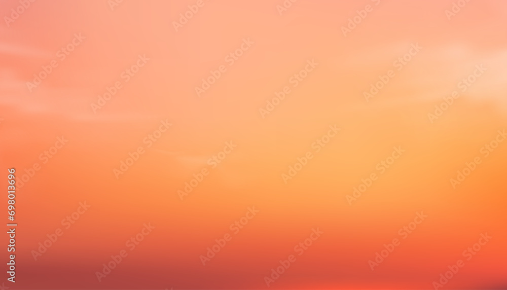 Sunset Sky Background,Sunrise cloud Orange,Yellow,Pink in morning Summer,Vector sunny Autumn,Nature landscape field in evening.Winter sunlight,cartoon illustration Horizon Spring sundown by Sea Beach - obrazy, fototapety, plakaty 
