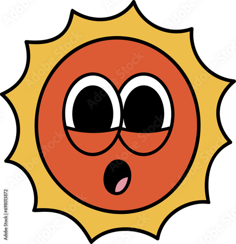 Groovy sun character illustration