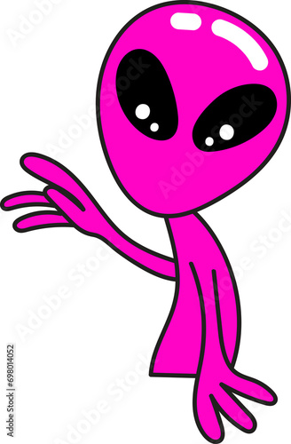 Groovy alien character illustration