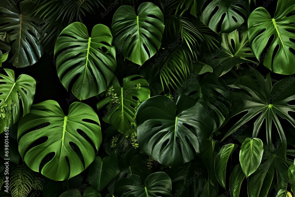 Collection of monstera plants. Generative AI