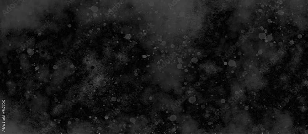black texture with randomized falling bokeh, shiny glitter background with dark texture, black background grunge texture with particles perfect for cover, card, decoration and design.