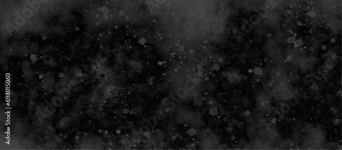 black texture with randomized falling bokeh, shiny glitter background with dark texture, black background grunge texture with particles perfect for cover, card, decoration and design. photo