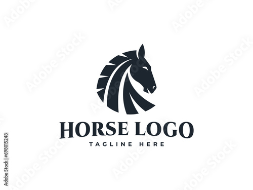 horse head logo vector icon illustration  logo template