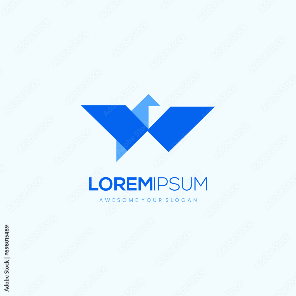 Modern Letter W bird logo icon concept vector image Modern Letter W bird logo icon concept vector image