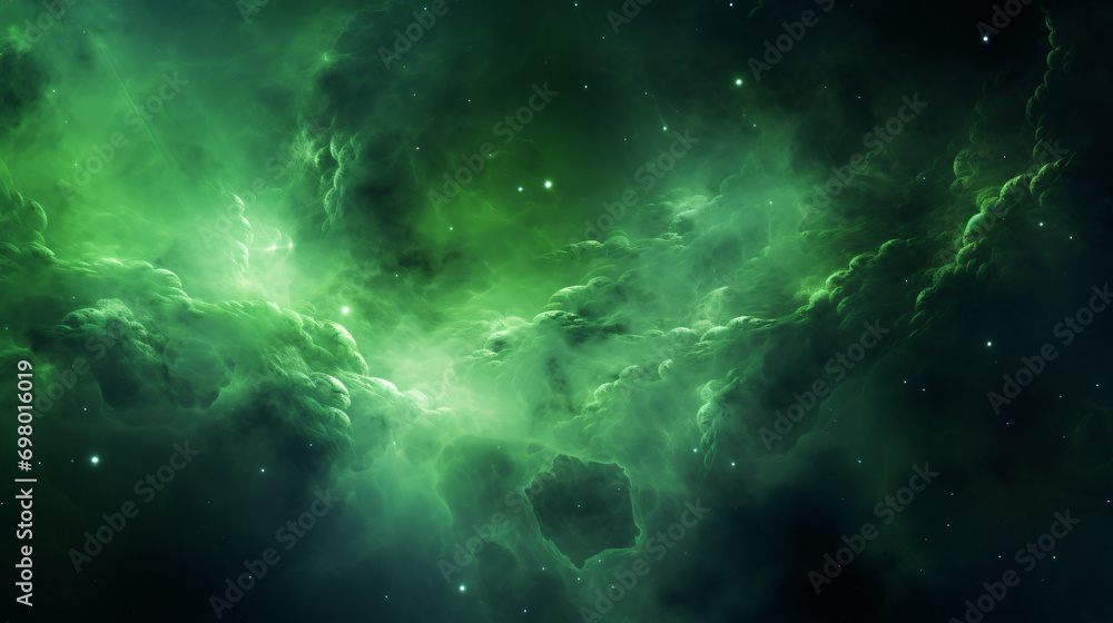 Bright Green Nebula Space Dust