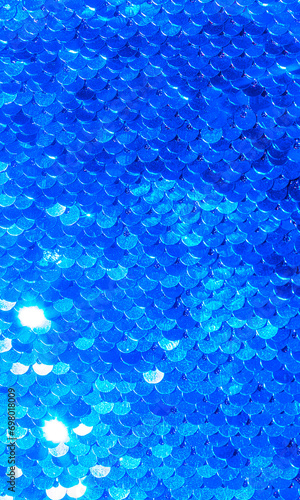 Sparkling Blue Sequins Background