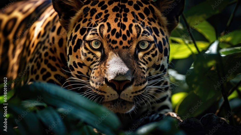 A prowling jaguar in a South American rainforest A prowling jaguar in a South American rainforest
