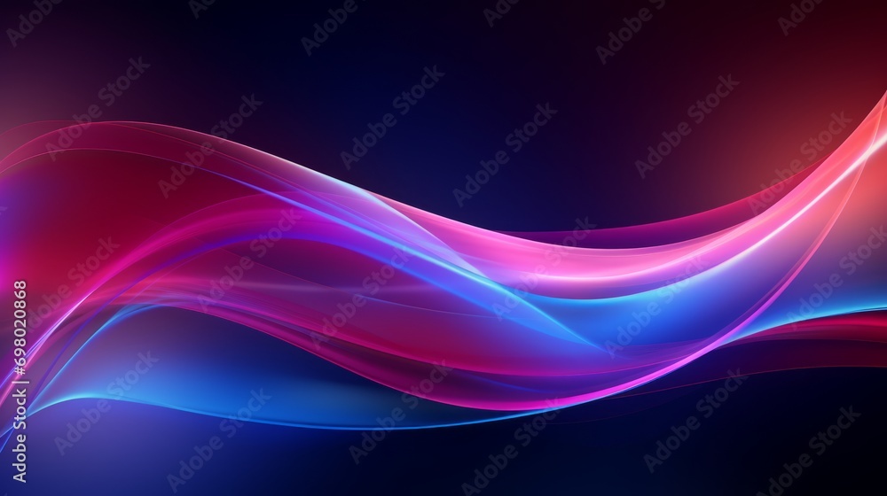 Neon blue and pink color strip wave paper on black. Abstract horizontal background Neon blue and pink color strip wave paper on black. Abstract horizontal background