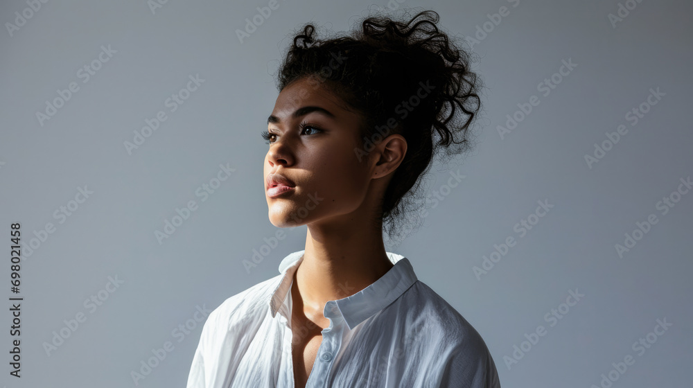 Portrait of a young multiethnic woman isolated from the background Portrait of a young multiethnic woman isolated from the background