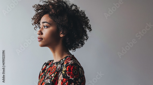 Portrait of a young multiethnic woman isolated from the background photo