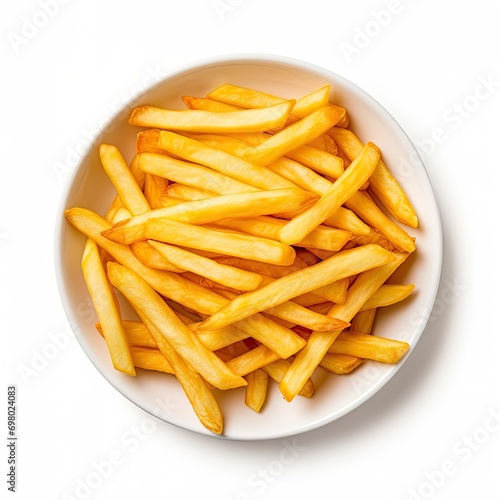 french fries on white background