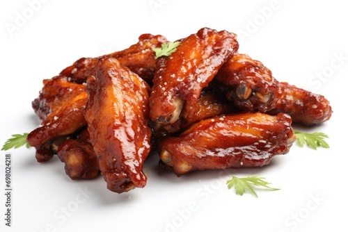 grilled chicken wings isolated on white background