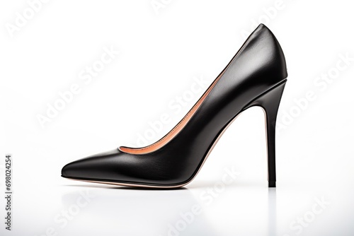 black heels shoes isolated on white background